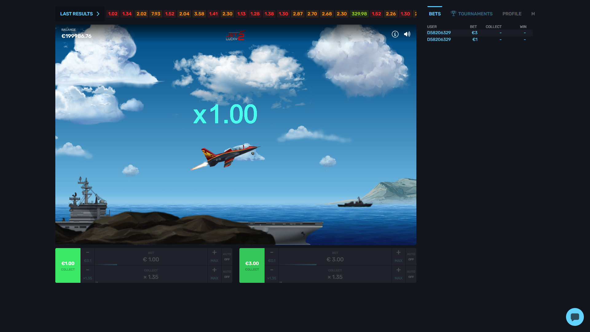 Jet Lucky 2 game interface