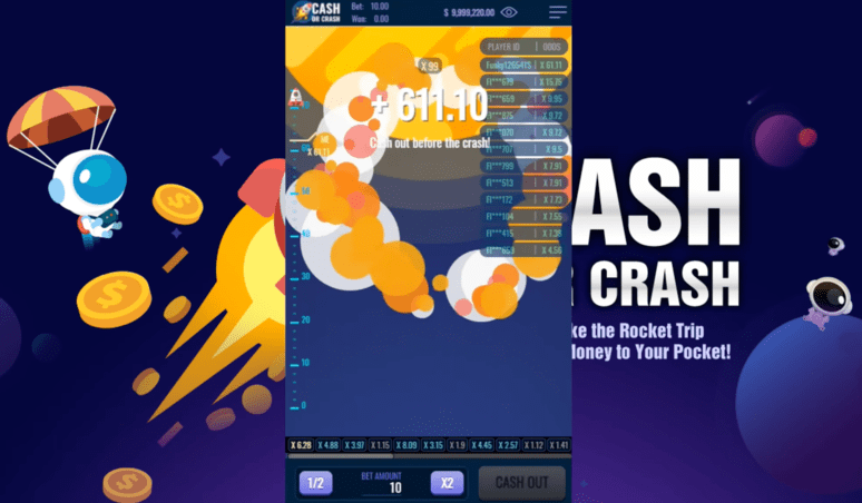 Cash or Crash game interface
